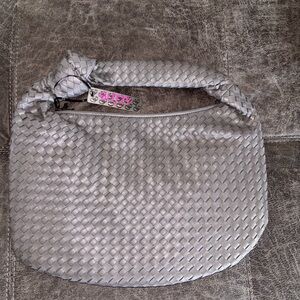 Glitzy Girlz Braided Hobo Bag Designer Inspired 15” X 11” NWT